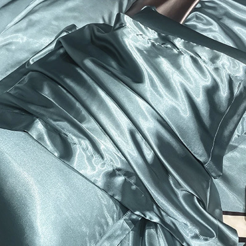 mill supply wholesalers Luxury Silk Bed Flat Sheets Silk Bedding Four Pieces Silk Bed Sheet King Queen Size