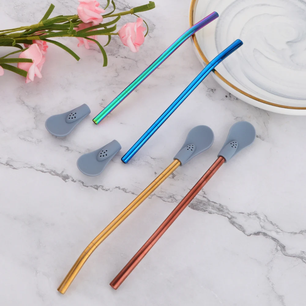 Кофейная водяная многоразовая металлическая съемная фильтровальная ложка из нержавеющей стали соломинки для питья