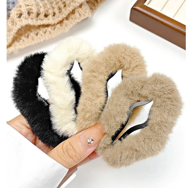 Newest Autumn Winter Hairpins Cute Plush Simple Hairpin Star Cloud  Shape Bb Clip