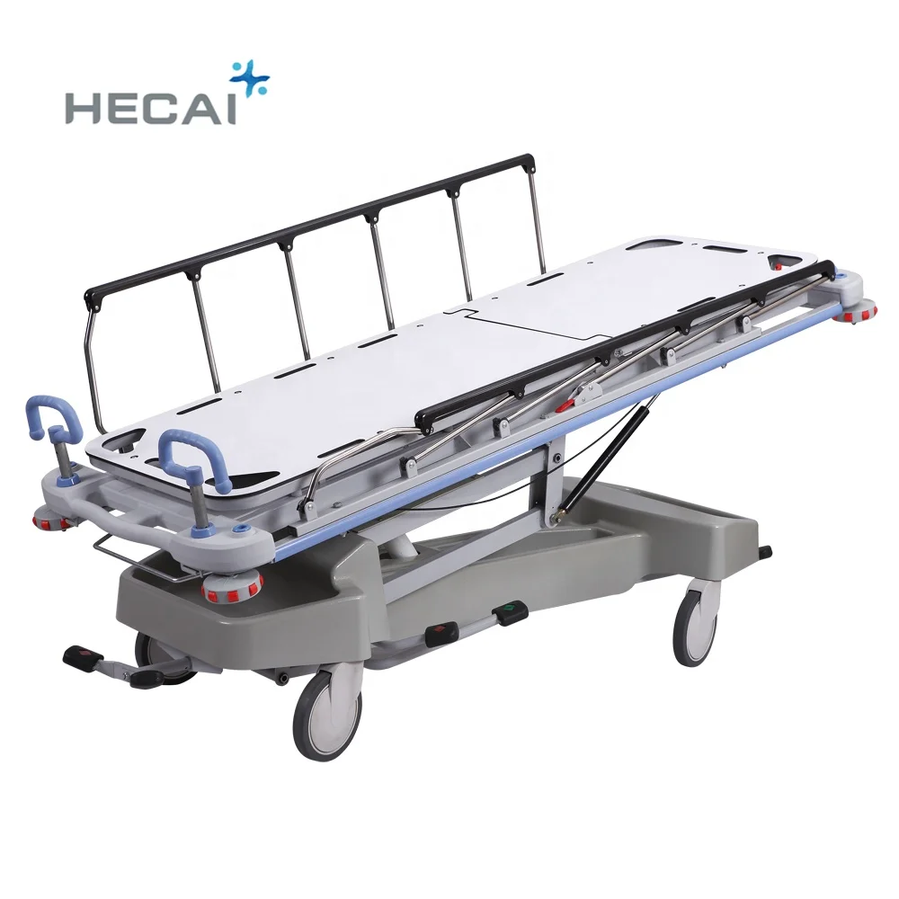 Multi-function Portable Hydraulic Transfer Bed Manual Hospital Patient Transfer Trolley Emergency Stretcher with X-ray bed board