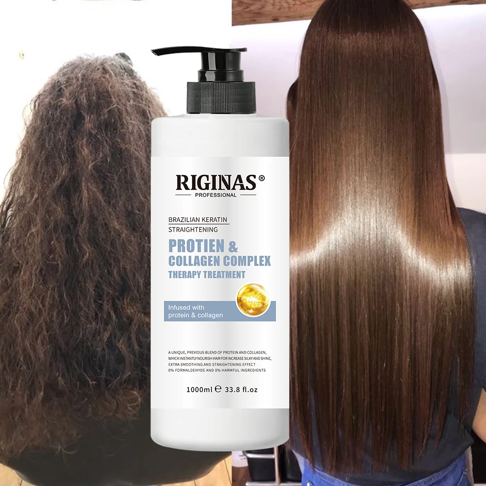 Riginas Customized Keratin Brazilian Keratin Hair Straightening Treatment Collagen Hair Treatment Cream