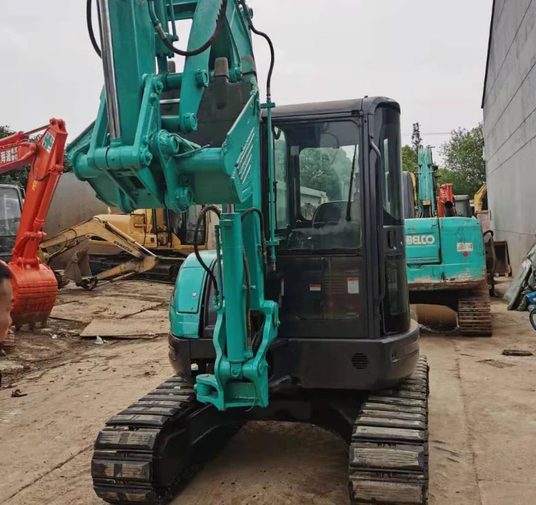 5Ton mechanical control used mini excavator SK50SR Kobelco small digger excavator for earth moving