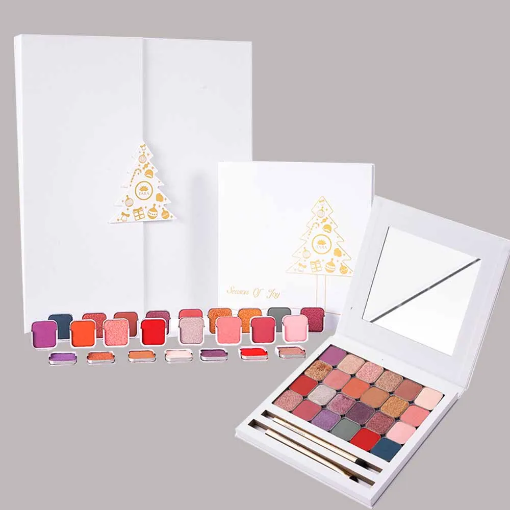 Christmas Makeup Wholesale Advent Calendar Private Label Eye Shadow Gift Set Box Make Up Set Private Label Cosmetics