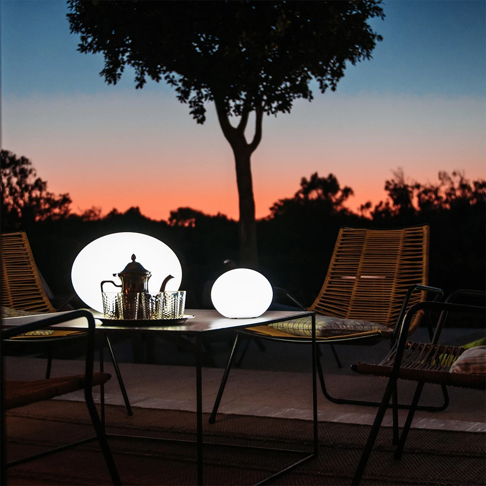 LED Flat Ball Light RGB Colors Changing LED Table Lamp Outdoor Waterproof Decoration