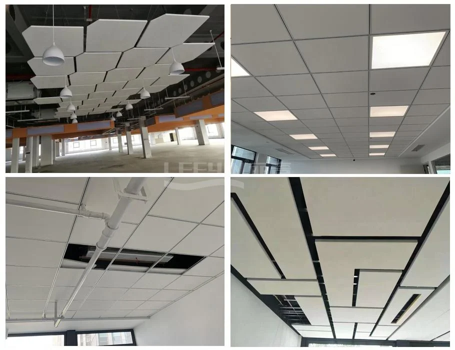 Custom Hanging Sound Absorbing Fiberglass Acoustic Glass Wool Panels Fiberglass Ceiling Tiles