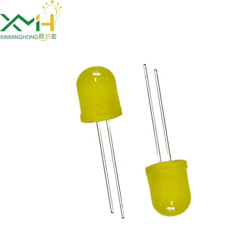 Yellow emitting diffused Len LED Diode 10mm round head led long foot Light beads light-emitting diode