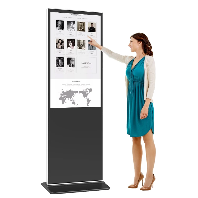 46-дюймовый Многоязычный ЖК-киоск напольный рекламный дисплей цифровой киоск с сенсорным