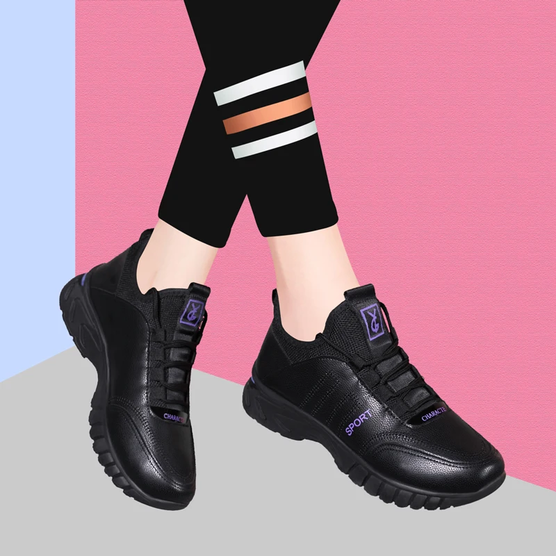 Fashion PU Leather Shoes Lace Up Casual Flat men Sneaker Shoes