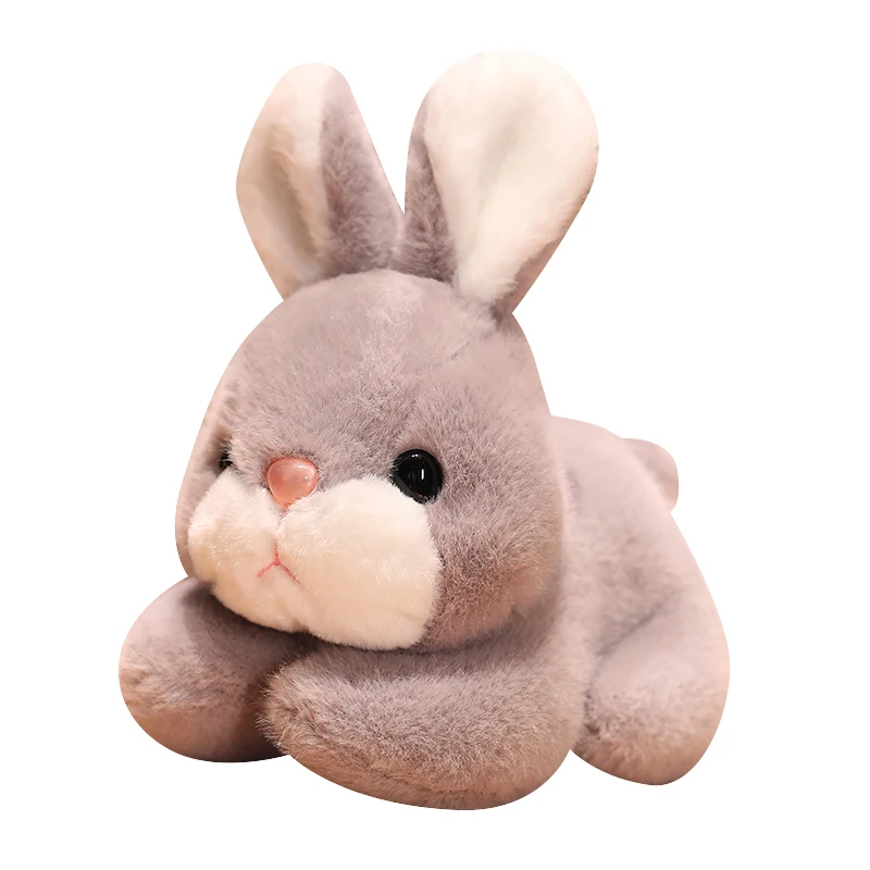 20cm 25cm Bunny Rabbit Stuffed Animal Realistic Papa Stuffed Rabbit Dolls New Year Gifts for Kids