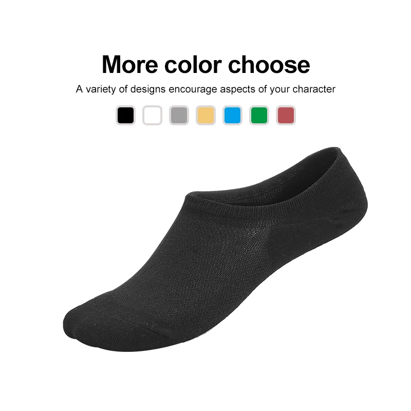 Enerup Custom No Show Cushioned Socks Women Men Anti-Bacterial Invisible No Binding Bamboo Socks