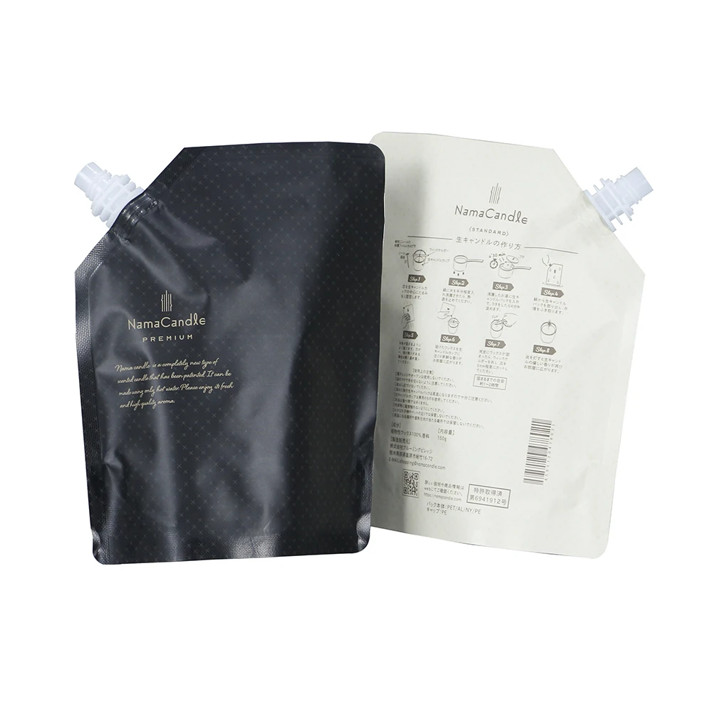 Wholesales plastic mylar aluminum foil lined eco friendly matte black spout pouches with resealable flip cap lid nozzle bags