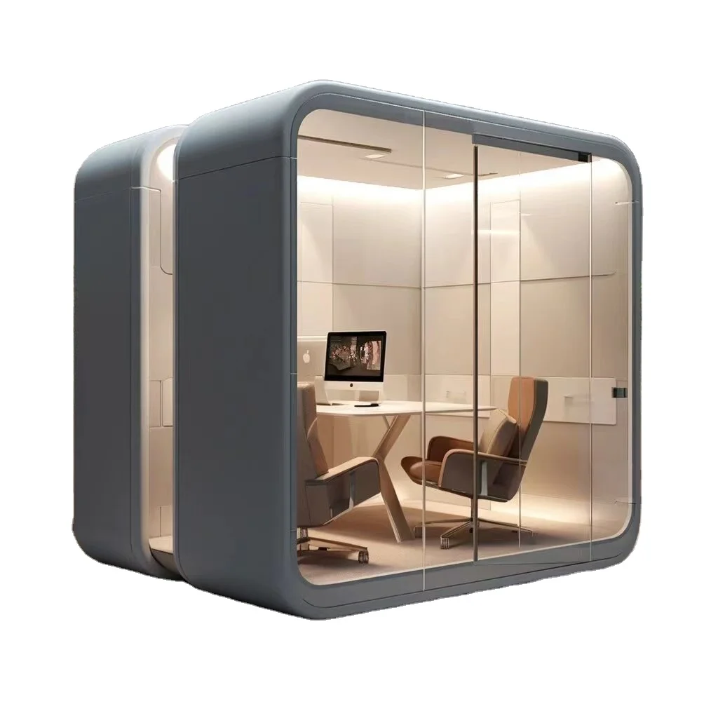 Cymdin Modern Fast-Assemble Steel Office Pod Soundproof Cabin Office Meeting Phone Use Practicing Office Use Structure Building
