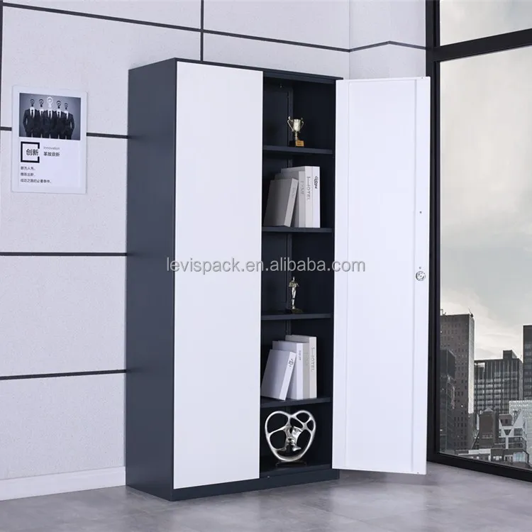 Economical office furniture cabinet manufacturers folding metal 2 door cupboard steel storage file cabinet