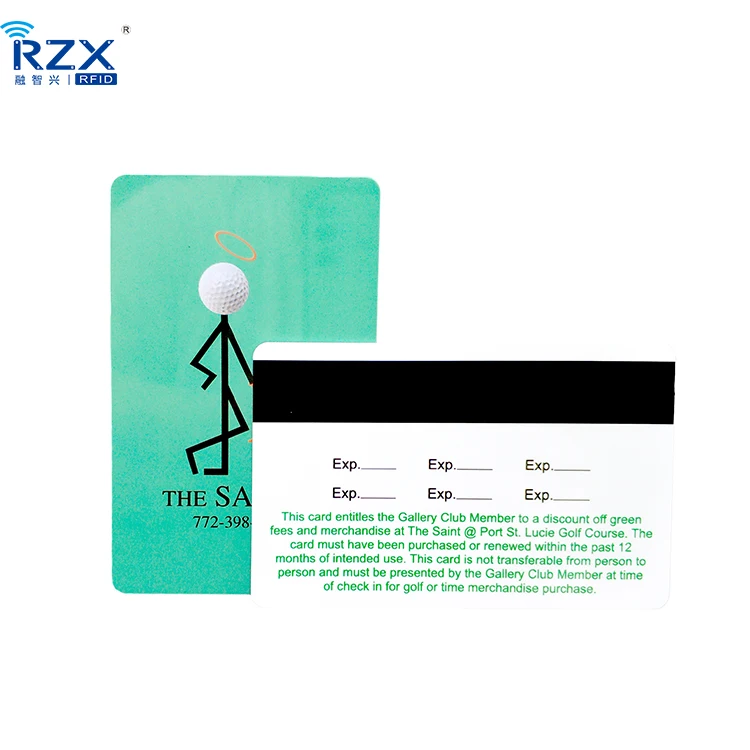 Fancy Signature Panel Encoding HICO PVC Business Magnetic Card with Barcode Printing