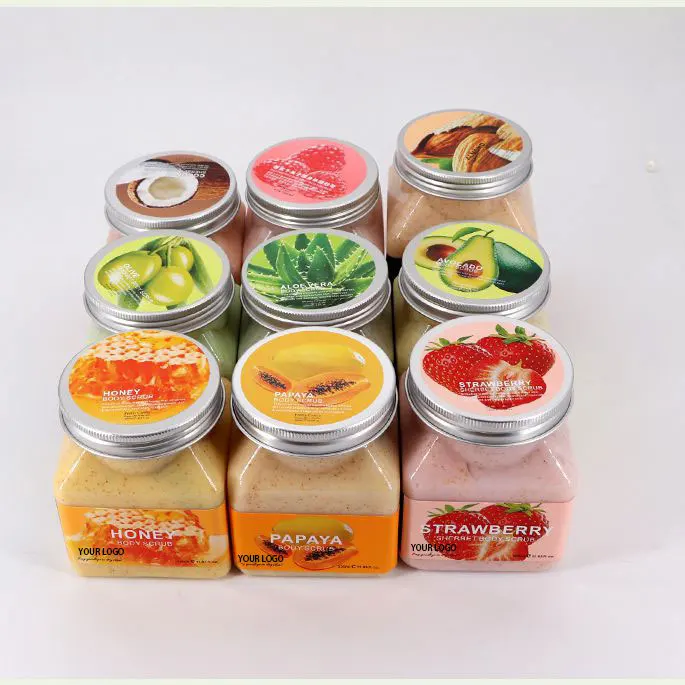 Private Label Customized Organic Skin Exfoliating Coconut Lavender Fruit Sugar Butter Dead Sea Salt Bath Body Scrub Manufacturer