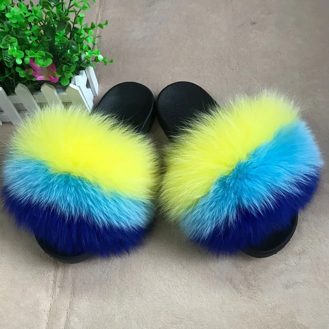 
Slipper accessories fur fox fur slides baby fox fur slides 