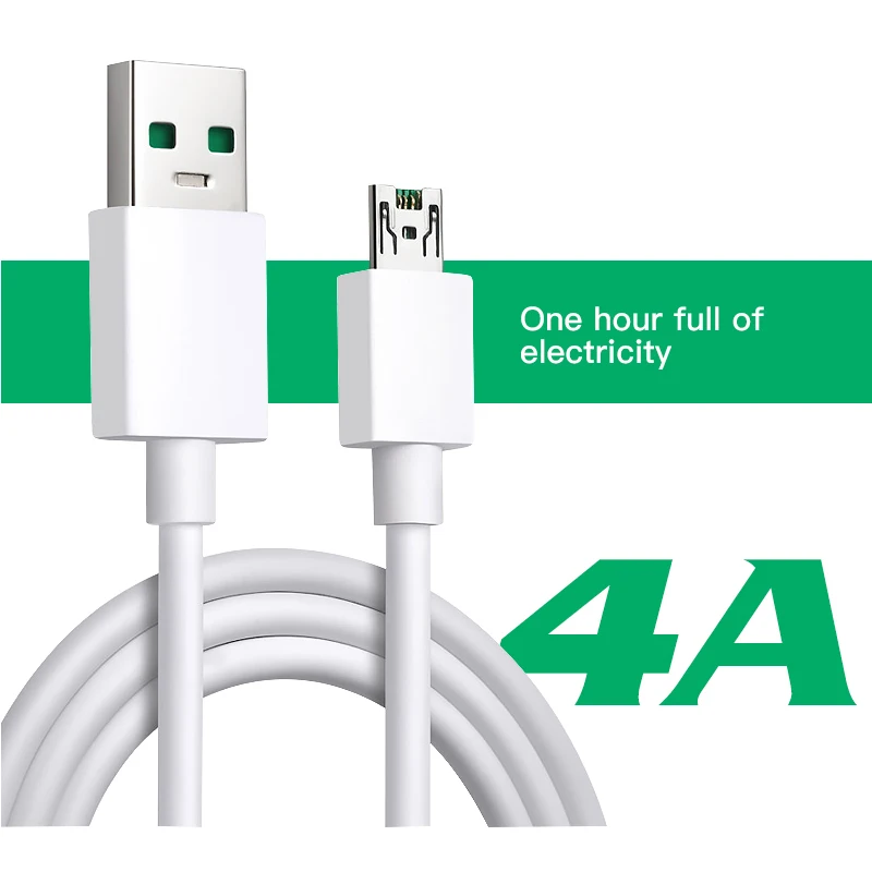 OEM Original android cable 4A High speed 3ft 6ft 1.5M Micro usb V8 charging white cable usb A to USB B For OPPO VIVO