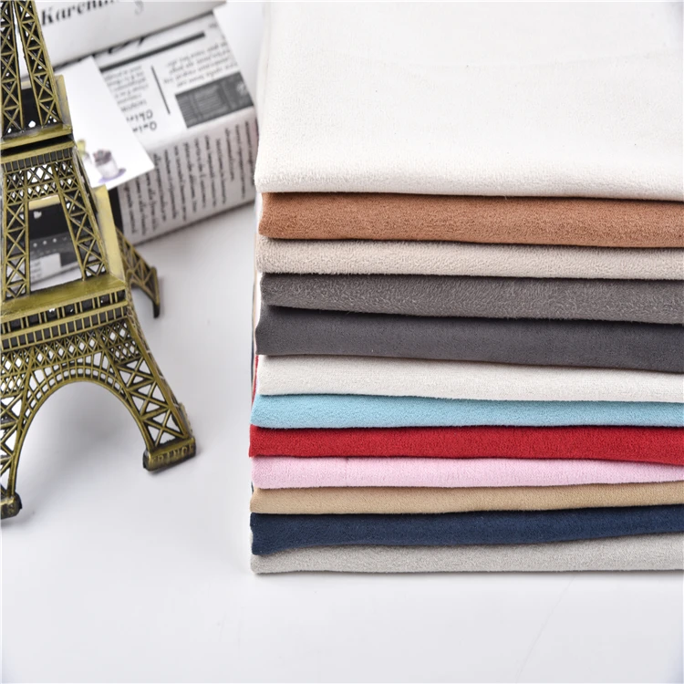 100% Polyester suede fabric for clothes weft woven wholesale own factory