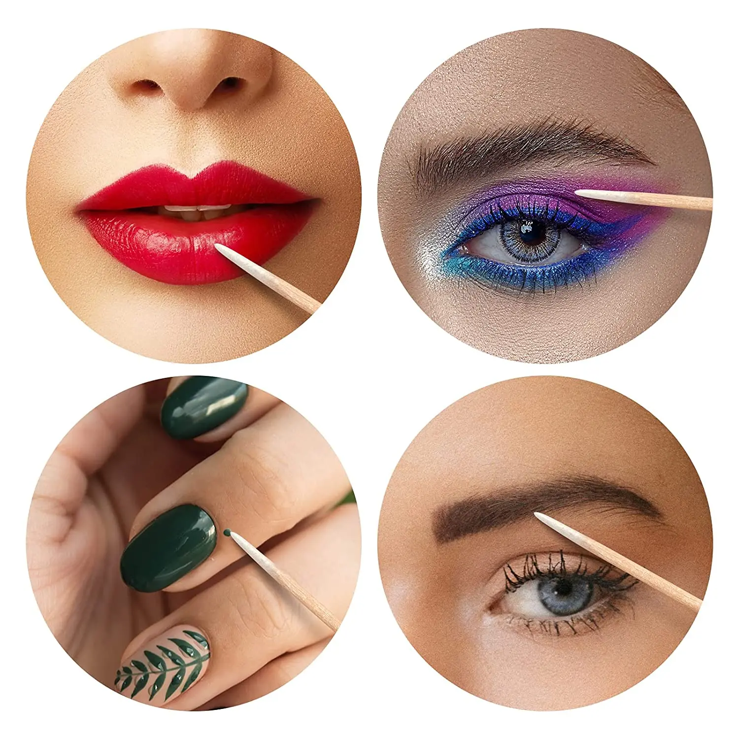 Eco Friendly Disposable Wooden Stick Craft Sharp Pointed Clean Organic Micro Cotton Buds Swabs For Eyelash Cleaner