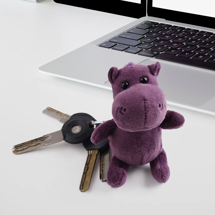 Custom Made Cute Keychain Plush Toy Stuffed Hippo Animal  Plush Toy For Kids Make Your Own Strap 3d children Company Gifts Oem
