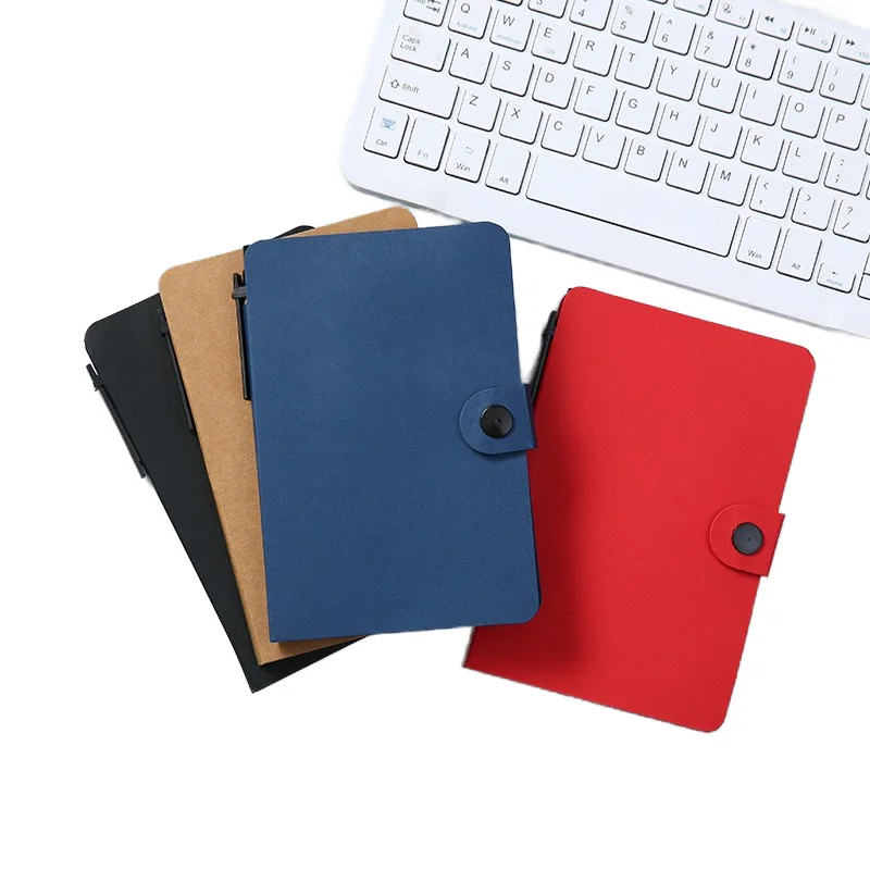 Simple &Transparent Button Type Kraft Paper Combination Sticky Note Pad Craft Paper Notepad Paper Ball Pen Memo Pad Use