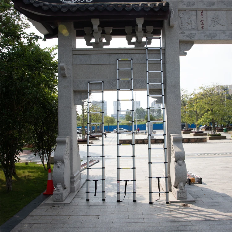 folding ladders feature aluminum telescopic extension ladder