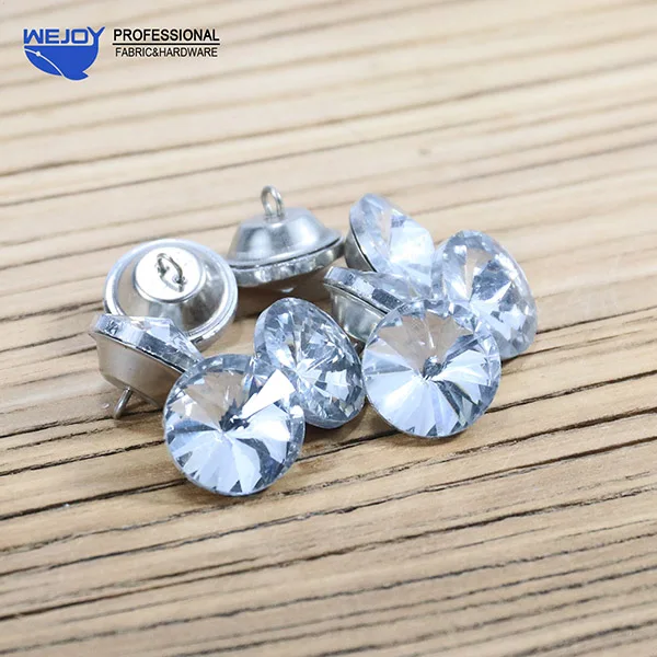 Wejoy wholesale 16mm 18mm  20mm 22mm 30mm 45 mm size crystal upholstery button for sofa