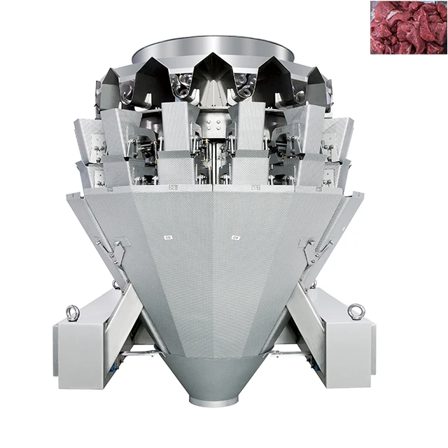 Fresh Meat 14 Heads Multihead Weigher Pork Chicken Automatic Weighing Filling Packaging Machine