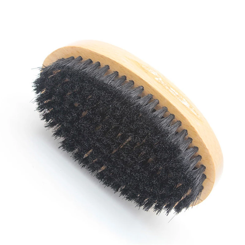 Nature oval bamboo 100% boar bristle hair beard brush