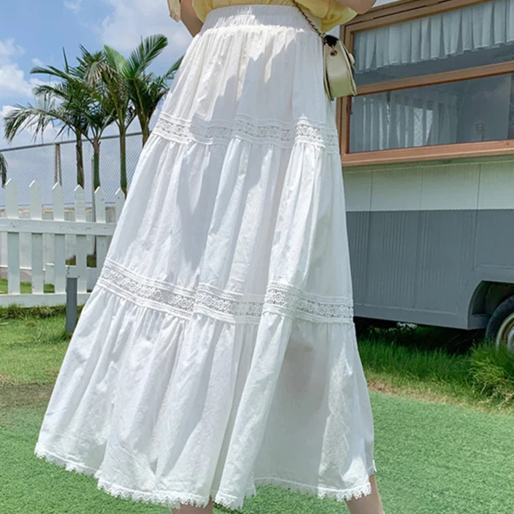 Low Moq White Skirts 100% Cotton Short White Cotton Skirt, White Cotton Woman Quality Skirt