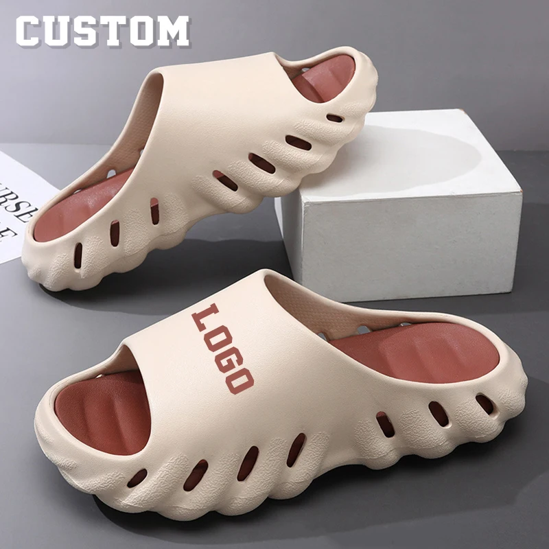 New Fashion Oem Logo Sport Soft Foam Eva Slipper Slide Unisex Custom Logo Mens Sliders Men Slippers Outdoor
