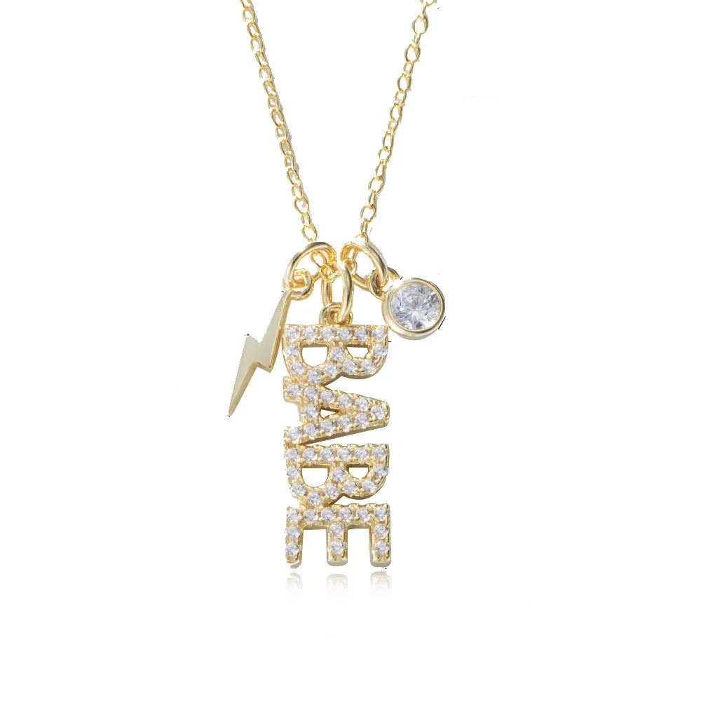 Crystal Name Necklace Personalized Full Zircon Name Pendent With Birth Stone Diamond Name 925 Solid silver Custom Fine Jewelry