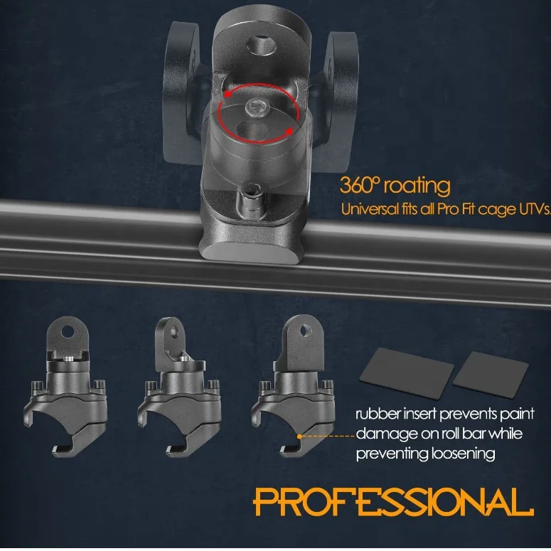 OVOVS 1.5 to 2 Inch UTV Flag Mount Whip Light Mount Antenna Flag Bracket for Polaris RZR 900 1000 XP Pro Turbo Can Am Maverick