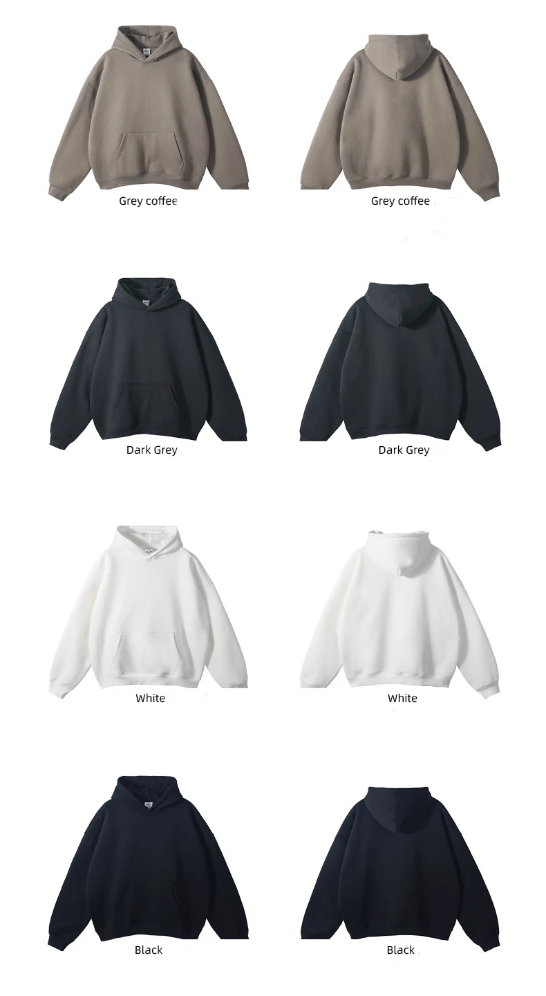 Custom Oversized Cotton Blank Pullover 350 GSM Blank Regular Sleeve Spring Autumn Fleece Hoodies&Sweatshirts Unisex No String