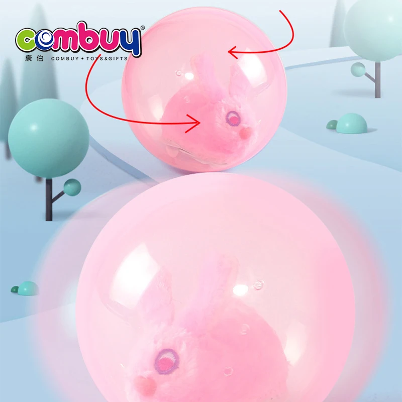 Rolling glow animal ball mini rabbit electric plush hamster toy