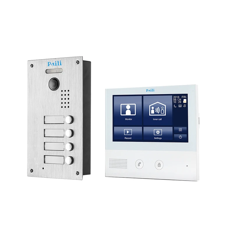 video intercom videophone 2 wire  house villa door bell with night vision camera apartment wired intercom