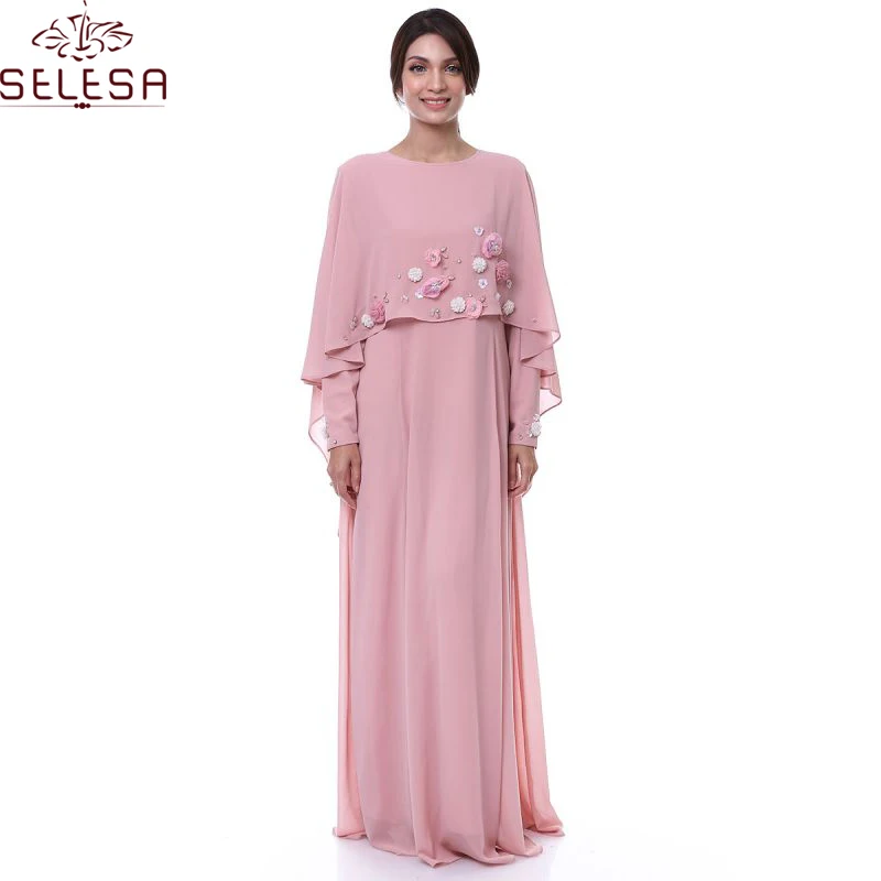 Oem Baju Kurung Modern Abaya Muslim Dresses Women With  Hijab Fashion Kitenge Designs Muslim Dress Pink Islamic Clothing