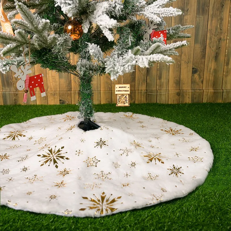Handmade Plush White Faux Fur Carpet Christmas Tree Skirt Mat for Home Decor New Year Outdoor Living Room Bedroom Car Mat