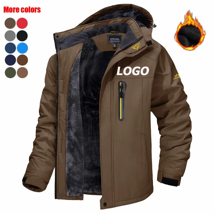 Winter Fleece Jacket Males Sport Outdoor Coat Custom logo Termal Wind Breaker Jacket