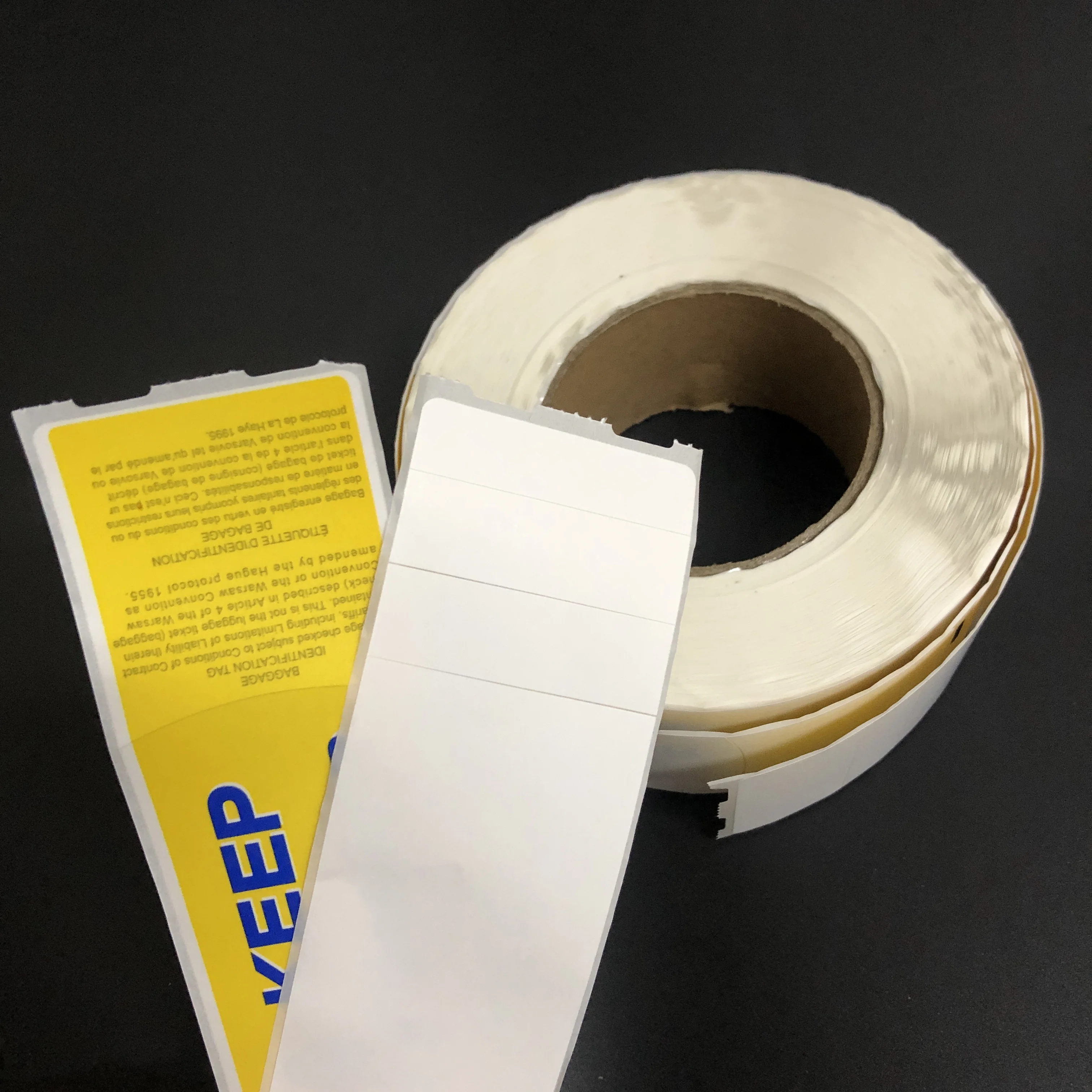 New Customized Thermal Blank Luggage Tags Airline Adhesive baggage tag sticker