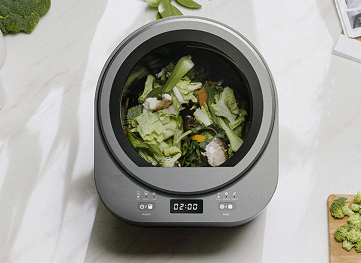 Smart Electric Food Waste Composter Disposer New Small Countertop with Handle Continuous Feed Air Switch Control Household Use