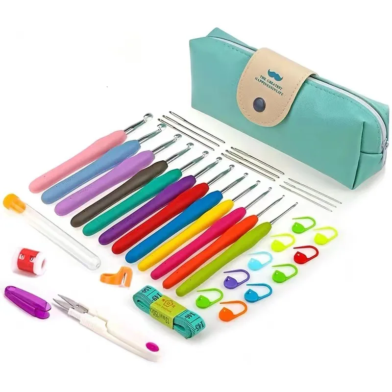 Hot Sale Sewing Needles Accessories Diy Crochet Hook Set With Case Sewing Needle Starter Crochet Kit For Beginners Adults