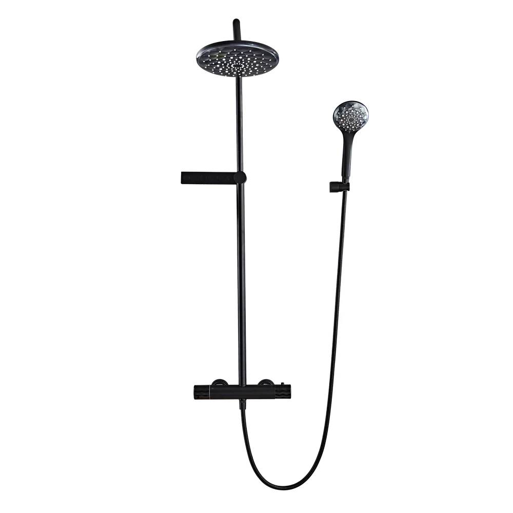 YUNDOOM Solid Brass Bathroom Faucet with Space Aluminum Design, Luxury Shower Head for RV, Brushed Nickel Finish