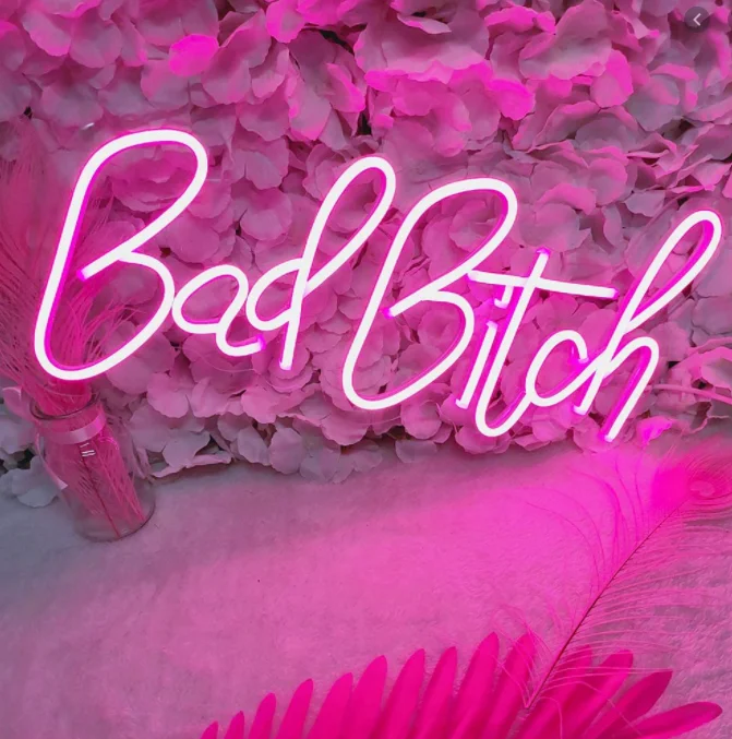 Custom Led Sign Sexy Lady Neon Light Bar Sign Hot Bad Bitch Beauty Pink Night Light Bar Nightclub Advertising Sign Led Neon