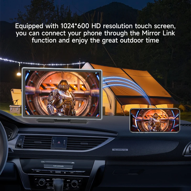 Maustor Universal 9 inch CarPlay Screen for Car Compatible with Wireless CarPlay & Android IPS Touch Screen Car Mp5 Player