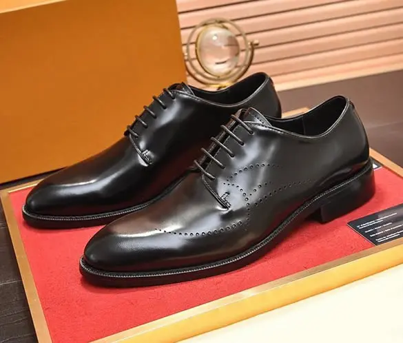 High Quality black Genuine Leather shoes fashion luxury designer shoes for man