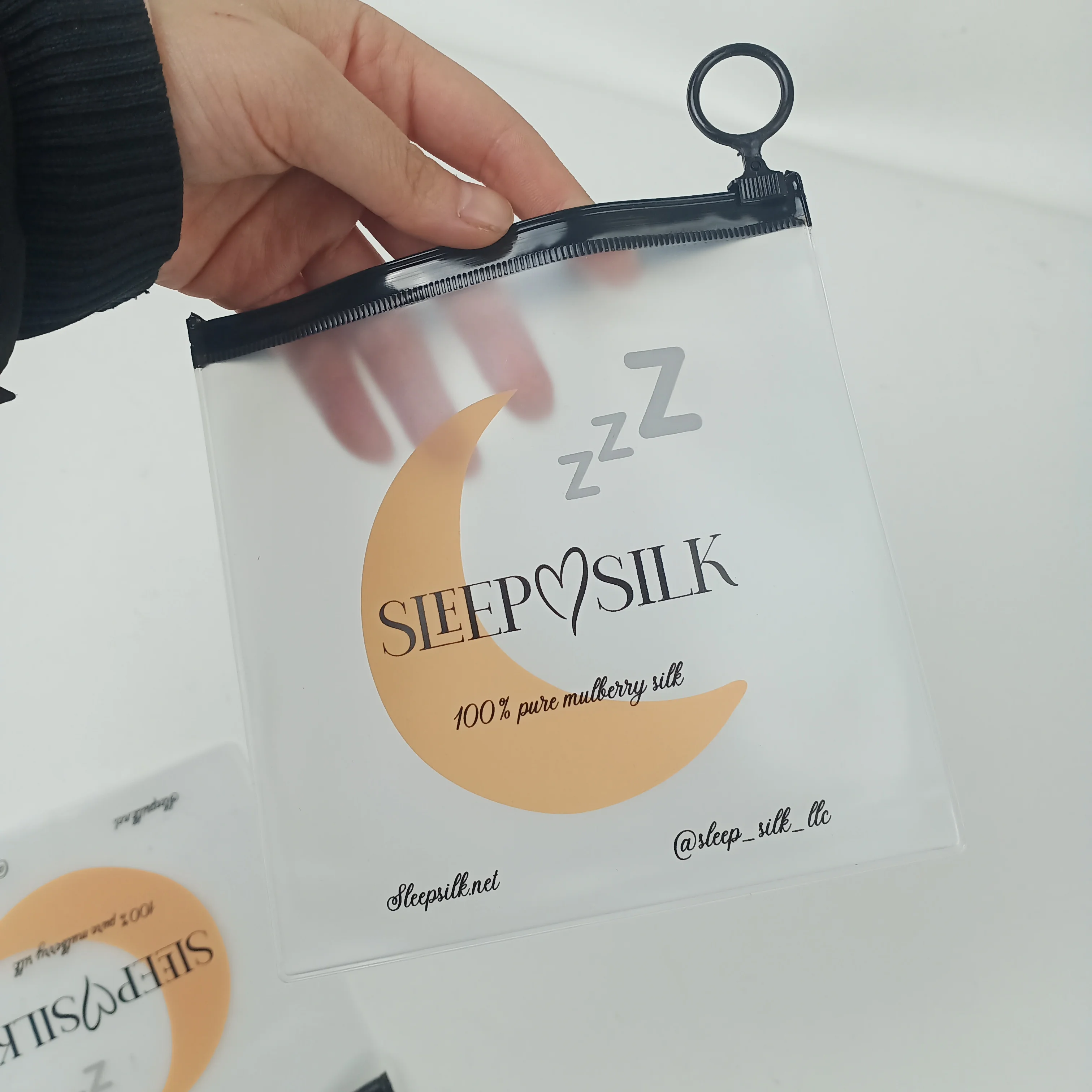 Custom Printed  Waterproof Clear OEM Custom Matte/Frosted Small Size Zipper Bags, PVC Zip Lock Bags With Logo