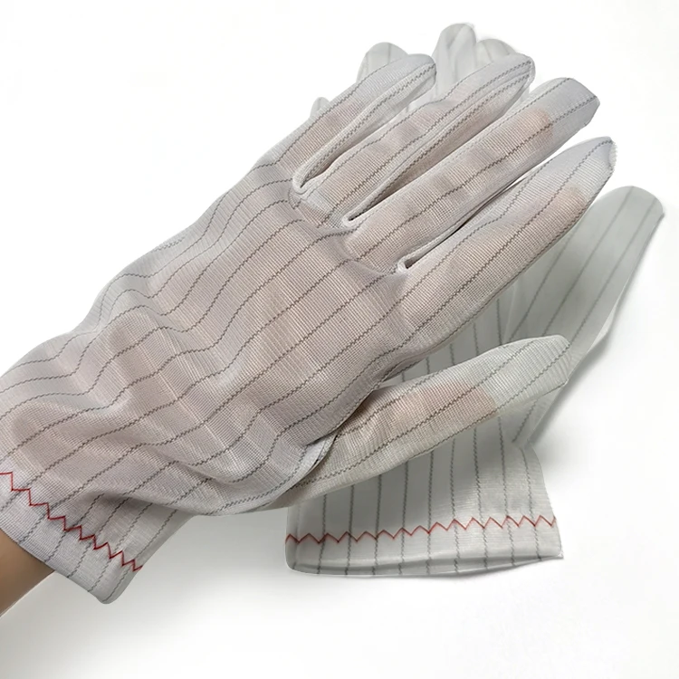 Top Fit Polyester And Conductive Carbon Wire ESD Anti-static Stripe Gloves