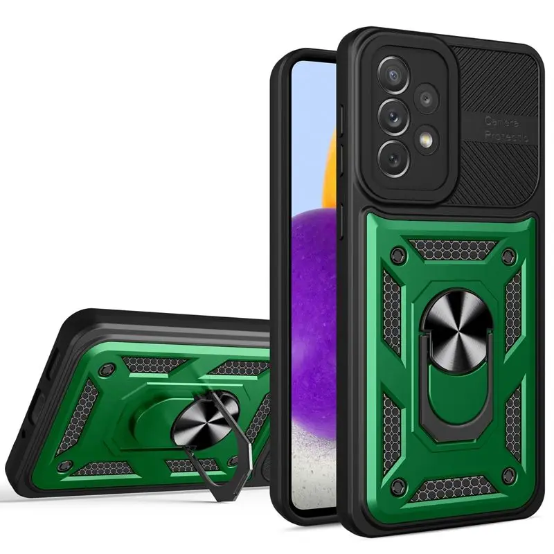 Shockproof TPU PC Cover Metal Ring Holder Phone Case Hard Bumper Back Cover For Samsung Galaxy A33 A53 A52 5G A12 A13 A03 Core