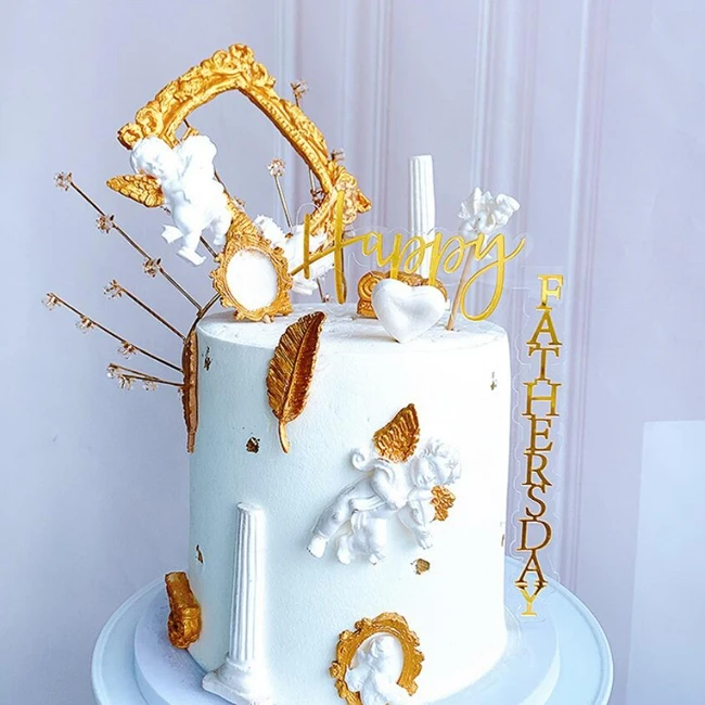 Plastic Acrylic Right Angle happy Anniversary Fatherday Motherday  birthday cake topper decoration